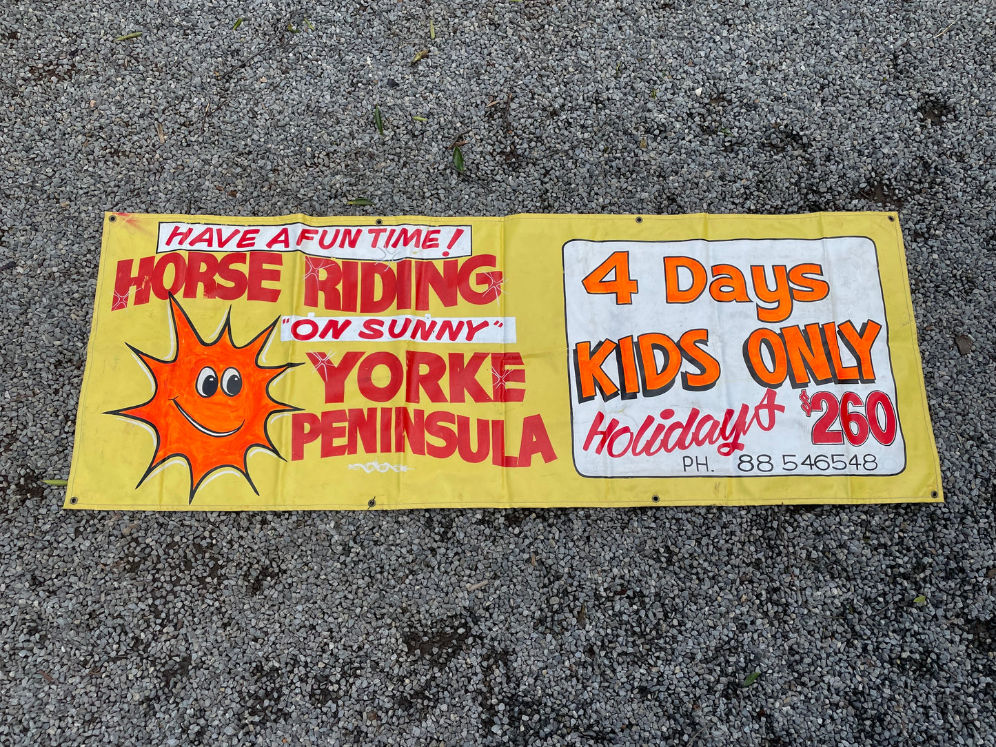 Vintage Hand Painted Horse Ride banner