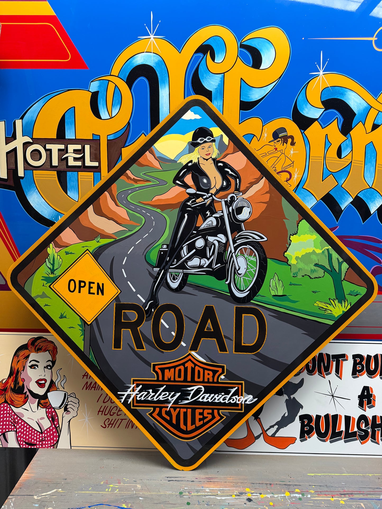 Biker Girl road sign