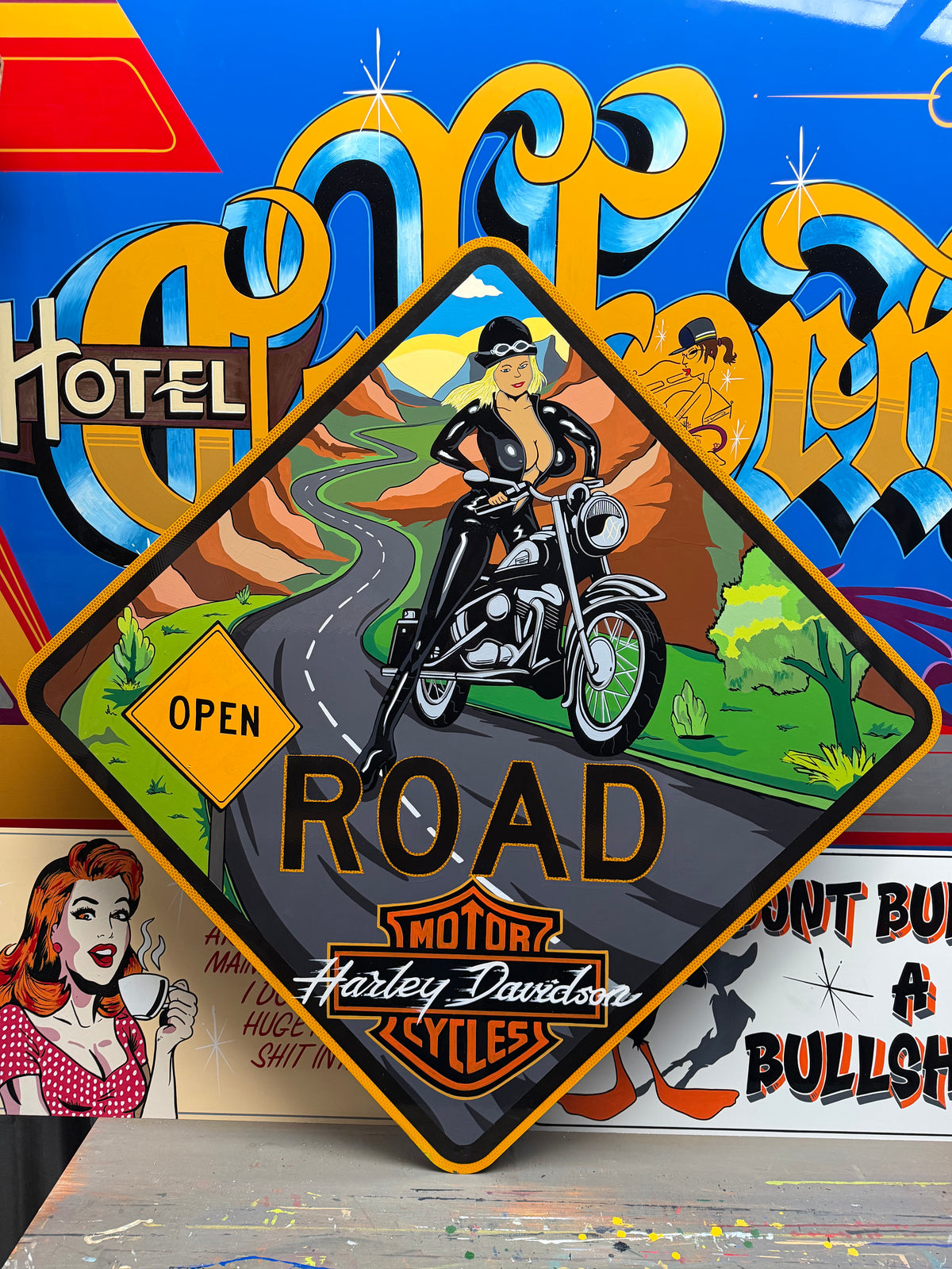 Biker Girl road sign