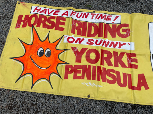 Vintage Hand Painted Horse Ride banner
