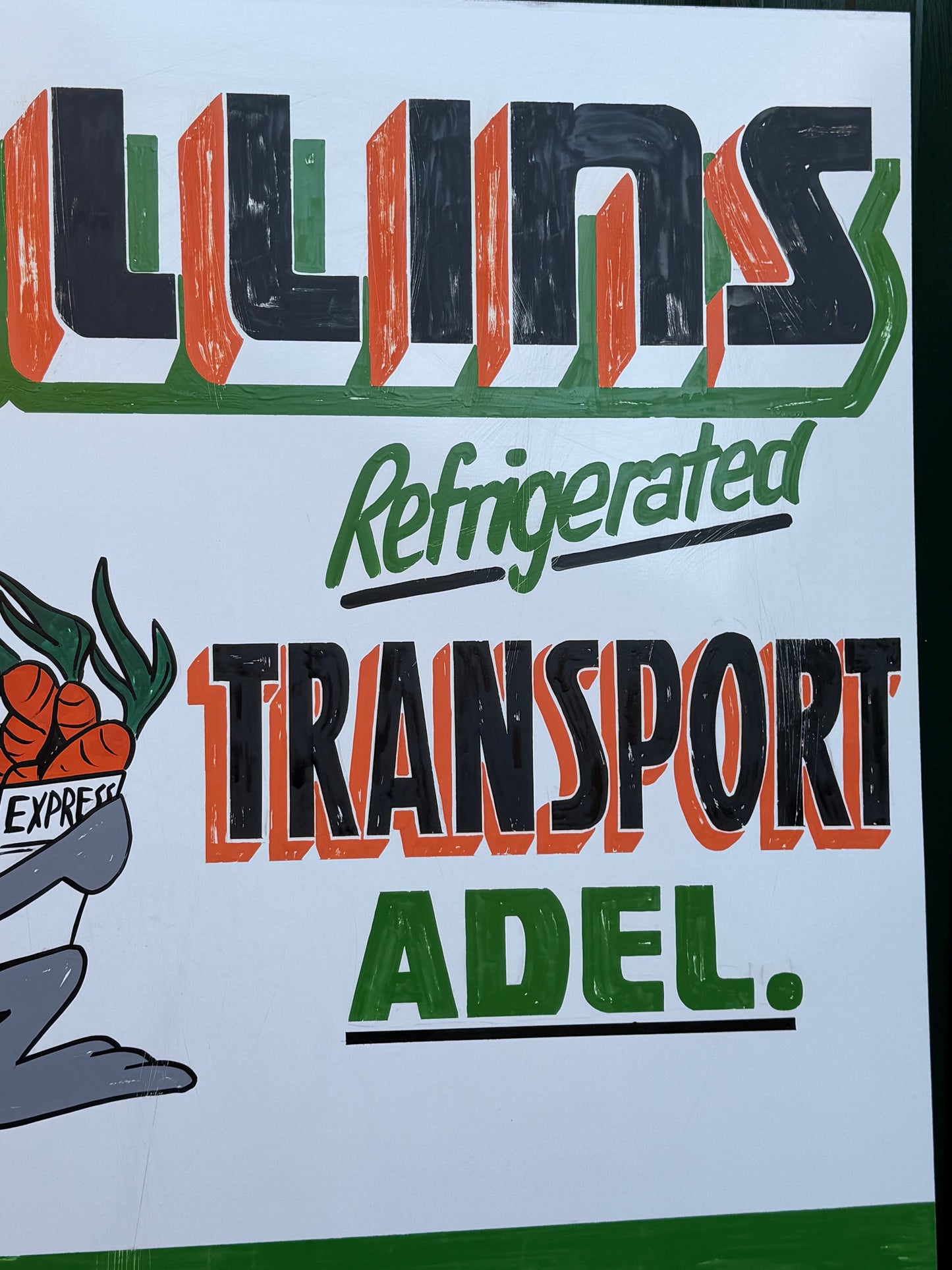 Collins Transport aged patina sign